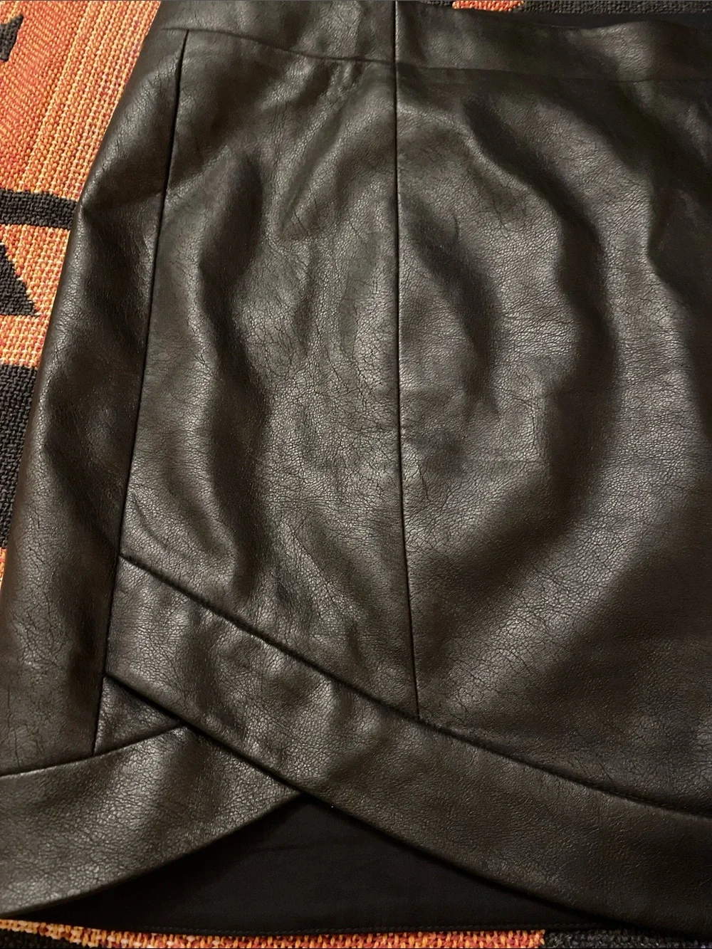 BCBGMaxAzria Black Faux Leather Mini Skirt